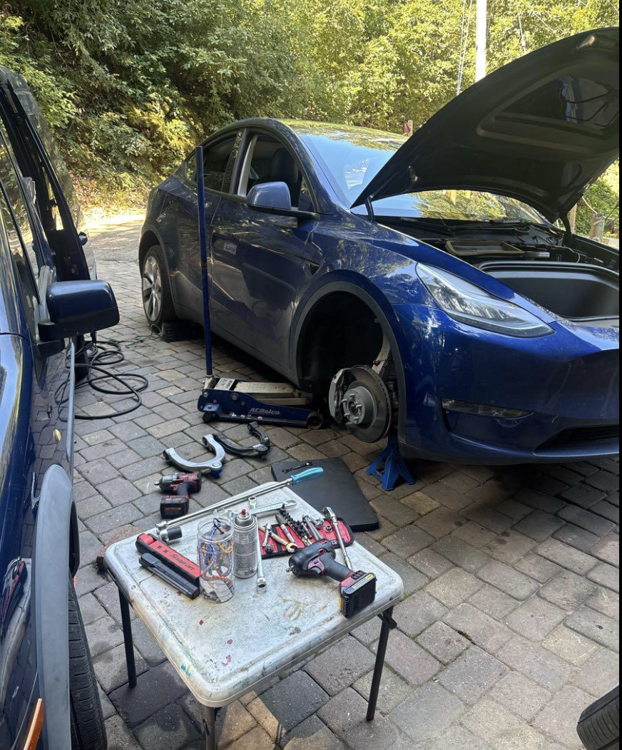 Brake service on Tesla Model Y